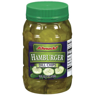 Schnucks Hamburger Dill Chips 16 Oz Plastic Jar
