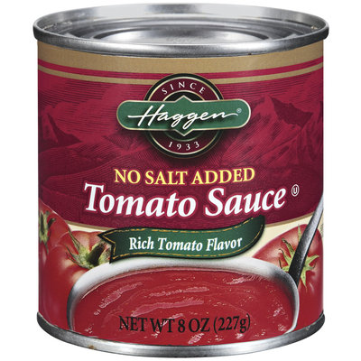 Haggen No Salt Added Tomato Sauce 8 Oz Can