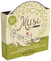Muse by Purina Natural Tuna Recipe with Spinach in Fish Broth Cat Food 2.1 oz. Tub