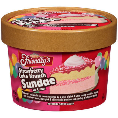 Friendly's® Strawberry Cake Krunch Sundae Ice Cream 6 fl. oz. Cup