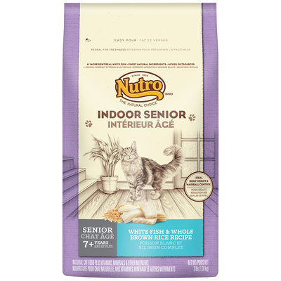 Nutro® Indoor Senior White Fish & Whole Brown Rice Recipe Cat Food 3 lb. Bag