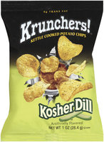 Krunchers! Kettle Cooked Kosher Dill Potato Chips 1 Oz Bag