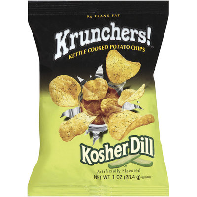 Krunchers! Kettle Cooked Kosher Dill Potato Chips 1 Oz Bag