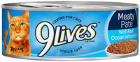 9Lives Meaty Pate with Real Ocean Whitefish Wet Cat Food, 5.5-Ounce Can (Pack of 24)