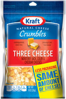 Kraft Natural Cheese Three Cheese Crumbles 8 oz. ZIP-PAK®