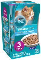 Purina ONE SmartBlend Flaked Tuna Recipe in Sauce Premium Cat Food 3-3 oz. Cans