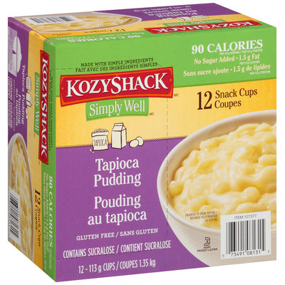 Kozy Shack(MC) Simply Well(MC) Tapioca Pudding 12-113g Cups