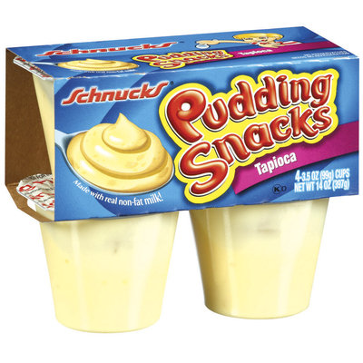 Schnucks Snacks Tapioca 3.5 Oz Pudding 4 Ct Cups