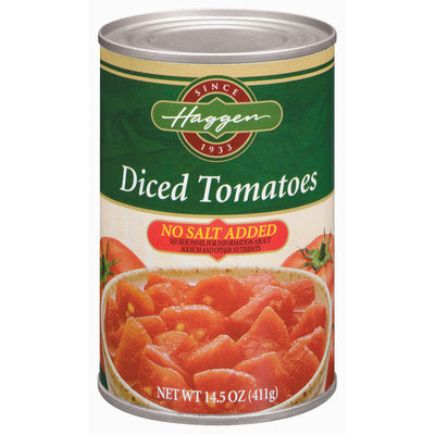 Haggen Diced No Salt Added Tomatoes 14.5 Oz Can
