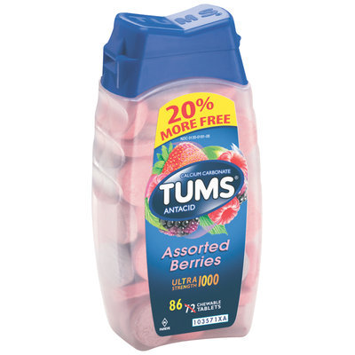 Tums® Ultra Strength 1000 Assorted Berries Antacid/Calcium Supplement Tablets 86 ct Bottle