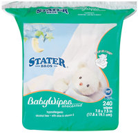 Stater Bros. Unscented 7.0 X 7.5 In Baby Wipes 240 Ct Stand Up Bag