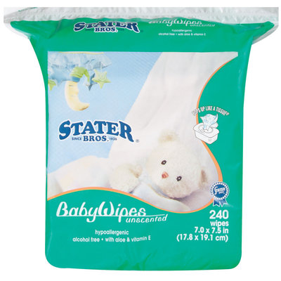 Stater Bros. Unscented 7.0 X 7.5 In Baby Wipes 240 Ct Stand Up Bag