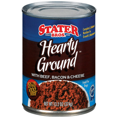 Stater Bros. Hearty Ground With Beef, Bacon & Cheese Dog Food 13.2 Oz Can