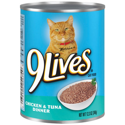 9 Lives® Chicken & Tuna Dinner Cat Food 12.3 oz. Can