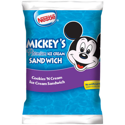 Nestlé Mickey's Cookies 'N Cream Ice Cream Sandwich 5 fl. oz. Package