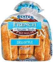 Stater Bros. French Deli Style W/Sesame Seeds Sliced Sandwich Rolls 16 Oz Bag