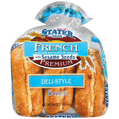 Stater Bros. French Deli Style W/Sesame Seeds Sliced Sandwich Rolls 16 Oz Bag