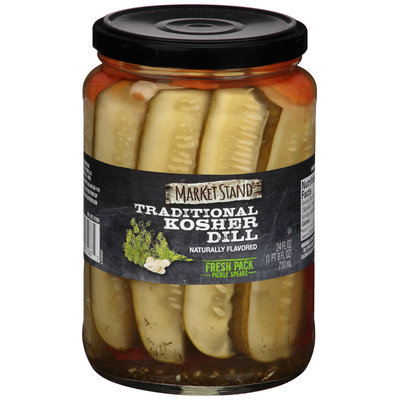 Market Stand Traditional Kosher Dill Fresh Pack Pickle Spears 24 fl. oz. Jar