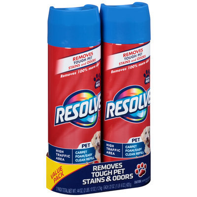 Resolve® Pet High Traffic Area Carpet Foam/Easy Clean Pro Refill Large Area Carpet Cleaner 2-22 oz. Aerosol Cans