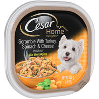 Cesar® Home Delights™ Scramble with Turkey Spinach & Cheese in Gravy for Breakfast Wet Dog Food 3.5 oz. Tray