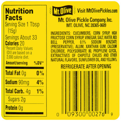 Mt. Olive Chipotle Sweet Relish 16 fl. oz. Jar