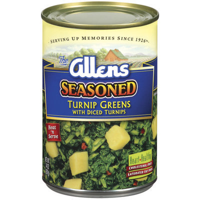 The Allens Seasoned W/Diced Turnips Turnip Greens 14 Oz Can