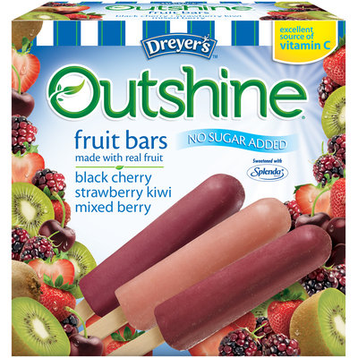 DREYER'S/EDY'S OUTSHINE Fruit Bars, No Sugar Added, Black Cherry, Strawberry-Kiwi, Mixed Berry - Variety Pack, 12-count