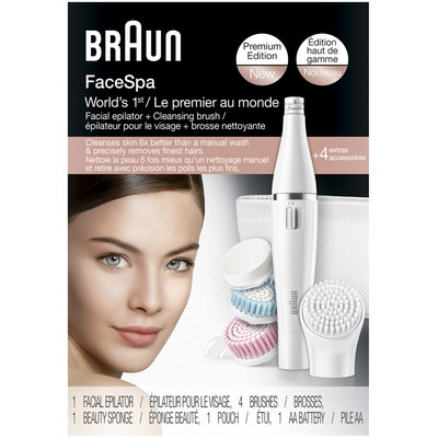 Silk-epil Face Braun Face 851 – Facial cleansing brush & facial epilator plus 3 beauty brushes for clear, beautiful skin