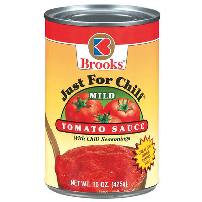Brooks Just For Chili Mild W/Chili Seasonings Tomato Sauce 15 Oz Can