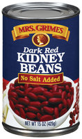 Mrs. Grimes Dark Red No Salt Added Kidney Beans 15 Oz Can