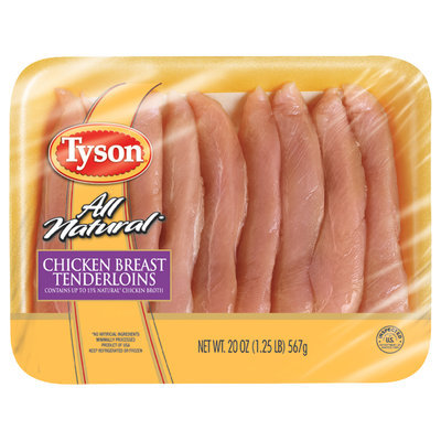 Tyson® All-Natural Chicken Breast Tenderloins 20 oz. Package