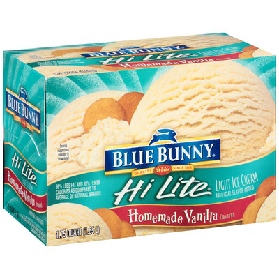 Blue Bunny Hi Lite Light Ice Cream Homemade Vanilla