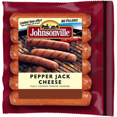 Johnsonville Pepper Jack Cheese Smoked Sausage 14oz zip pkg (101723)