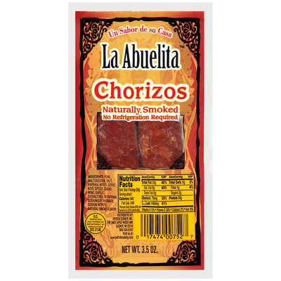 LA ABUELITA Retail Chub Chorizo - Retail 3.5 OZ PACKAGE