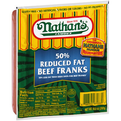 Nathan's Famous® 50% Reduced Fat Beef Franks 6 ct Pack