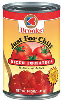 Brooks Just For Chili Diced In Natural Juices Tomatoes 14.5 Oz Can