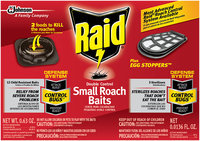 Raid® Double Control Small Roach Baits and Raid® Plus Egg Stoppers™ 0.63 oz. Box