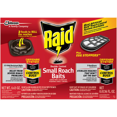Raid® Double Control Small Roach Baits and Raid® Plus Egg Stoppers™ 0.63 oz. Box
