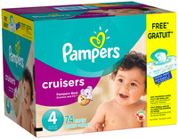 Premium Pampers Cruisers Size 4 Super Pack with Coupons 74 Count