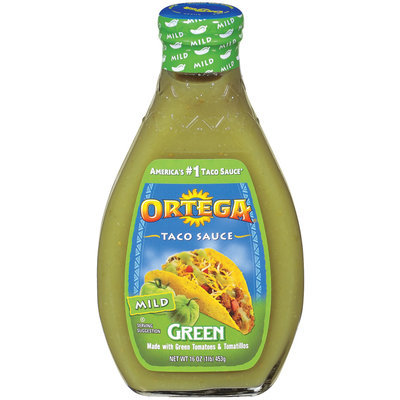 Ortega Green Mild Taco Sauce 16 Oz Glass Bottle