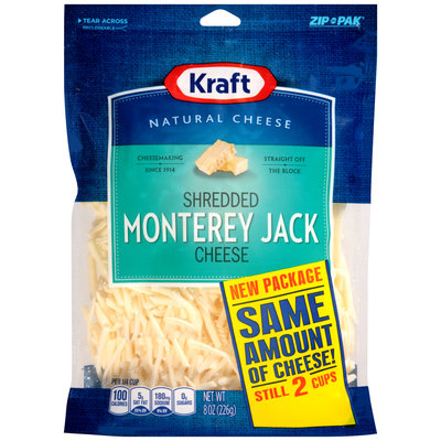 Kraft Shredded Monterey Jack Cheese 8 oz. ZIP-PAK®
