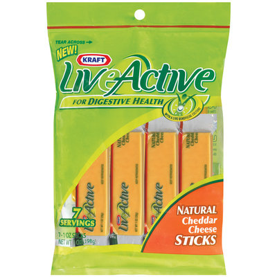 Kraft Liveactive Cheddar Natural 7 Ct Cheese Sticks 7 Oz Peg
