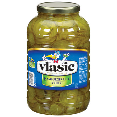 Vlasic Hamburger Dill Chips Pickles 1 Gal Plastic Jar