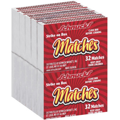 Schnucks Strike On Box 32 Ct Matches 10 Pk Wrapper