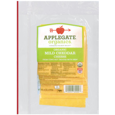 Applegate Farms Organic Mild Cheddar (Item Number 12692) Cheese 5 Oz Peg