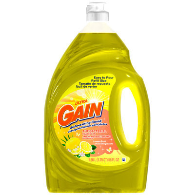 Gain® Ultra Antibacterial Lemon Zest Dishwashing Liquid 56 fl. oz. Plastic Bottle