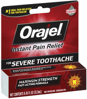 Orajel Severe Pain Formula Oral Liquid Pain Reliever For Toothache .45 Oz Peg