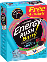 4C® Totally Light 2 Go Energy Rush Berry Drink Mix 18 ct Packets