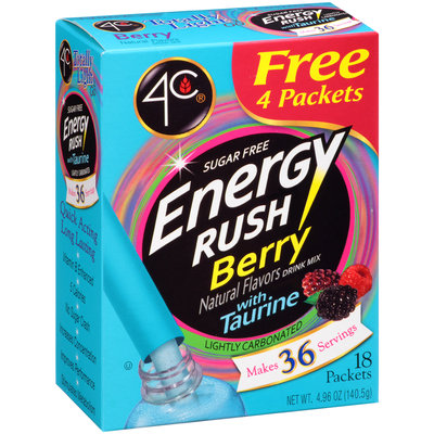 4C® Totally Light 2 Go Energy Rush Berry Drink Mix 18 ct Packets