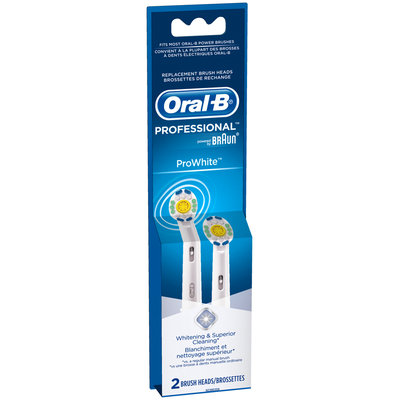 Professional White Oral-B ProWhite Replacement Electric Toothbrush Head 2 Count